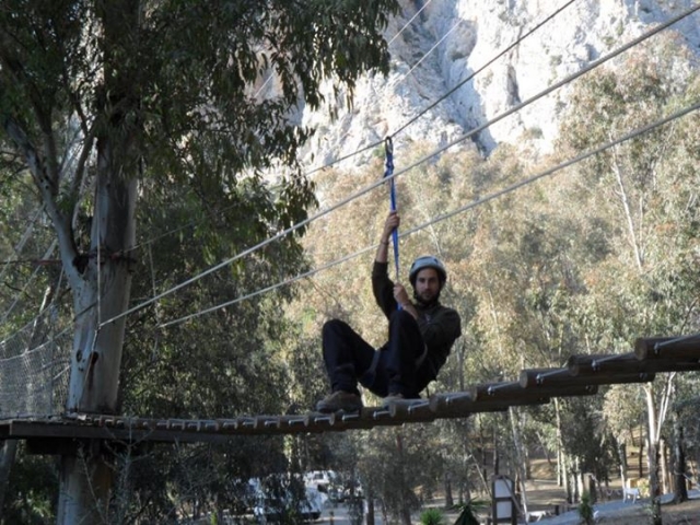 al final de la tirolina